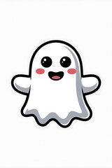 Cute ghost with happy expression.