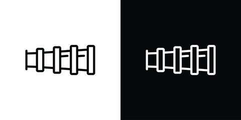 Obraz premium Boat Telescope icon symbol outline style. Editable icon in EPS10