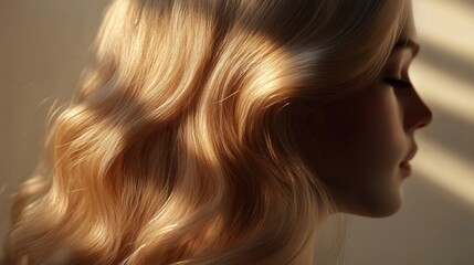 Fototapeta premium a woman with long blonde hair and a flower in her hair