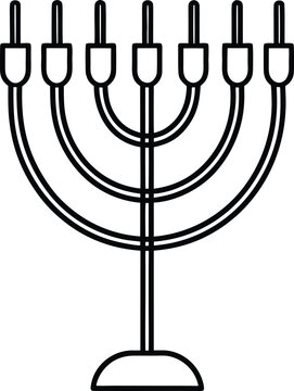 black outline menorah clip art preview
