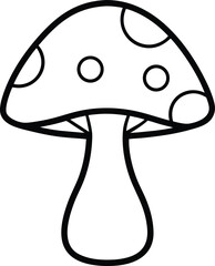 mushroom icon line art vector illustration on transparent background	
