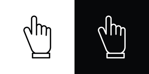 Obraz premium Pointing hand icon symbol outline style. Editable icon in EPS10