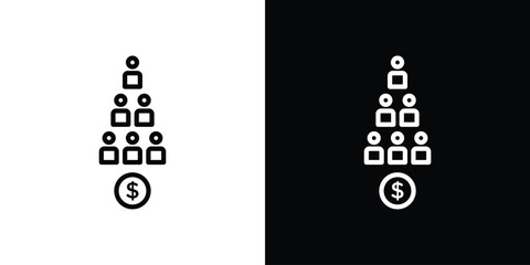 Fototapeta premium Ponzi scheme icon symbol outline style. Editable icon in EPS10