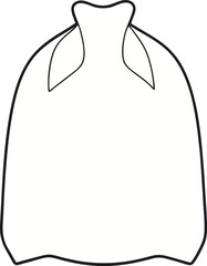 Outlined Plastic Bag Icon with Tied Top and Handles in Minimal Vector Style