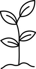 seedling icon line art vector illustration on transparent background	

