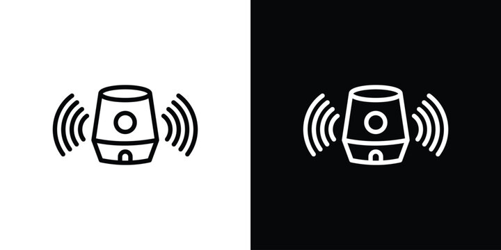 Smart speaker icon symbol outline style. Editable icon in EPS10