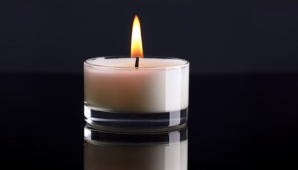 realistic candle light on reflective surface