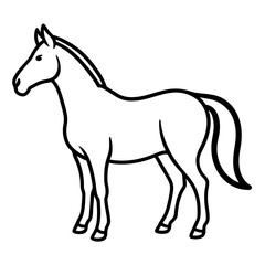 Elegant horse standing still captured in a side profile with vibrant colors