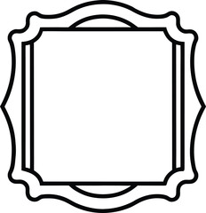 wall art frame icon line art vector illustration on transparent background	
