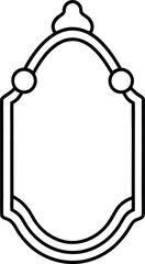wall mirror icon line art vector illustration on transparent background	
