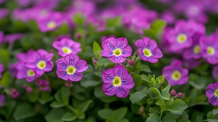 Fototapeta premium Vibrant Purple Flowers Blooming Close Up Macro Shot