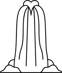 waterfall icon line art vector illustration on transparent background	
