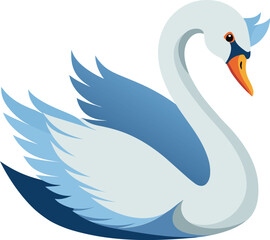 Fototapeta premium Swan Illustration vector design with editable 