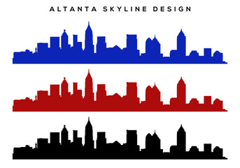 Atlanta Skyline Silhouette – Vector Atlanta City Illustration