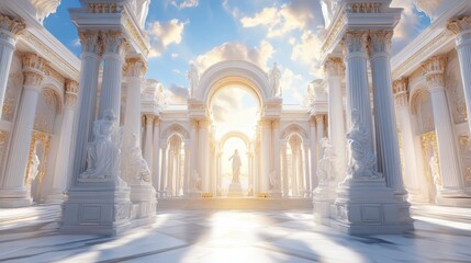 a large white building with columns and arches