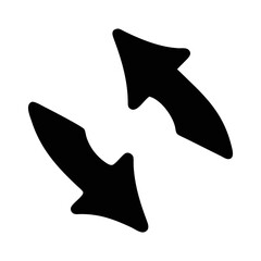 Dual Arrows Symbolizing Rotation or Recirculation in a Black and White Design
