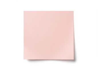 A blank pink sticky note isolated on white background