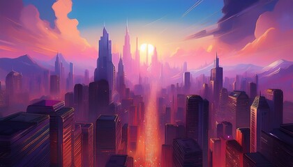 soft glow cityscape
