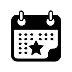 Calendar with a Star and Missing Days Concept Vector Graphic Icon