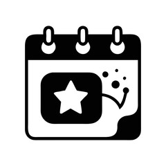Calendar icon with star design, representing special event or holiday reminder