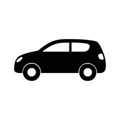 Fototapeta premium Simple black and white illustration of a small compact hatchback car
