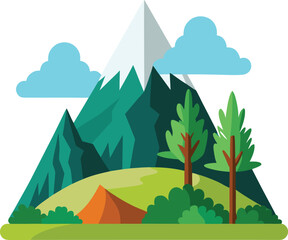 Mountain Illustration vector design with editable 