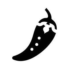 Black and White Vector Graphic of a Hot Chili Pepper Design