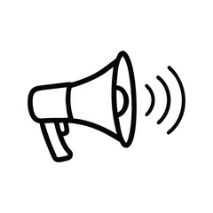 Black megaphone sound waves icon announcement communication