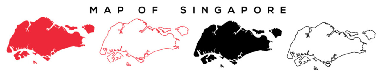 Singapore Map Vector – Isolated Country Outline Illustration

