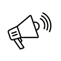 Megaphone announcement sound waves communication broadcast