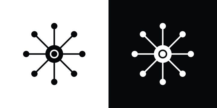 Multichannel icon simple flat graphic illustrations. Black and white silhouette vector