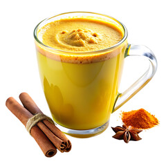 Turmeric Latte with Cinnamon and Star Anise Removed Background
