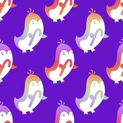 Christmas animals seamless penguin pattern for wrapping paper and fabrics