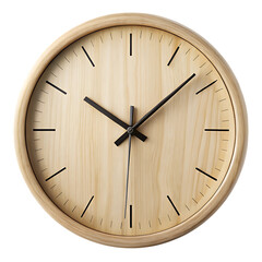 Wooden Wall Clock with Removed Background