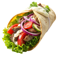 Delicious Gyro Wrap with Transparent Background