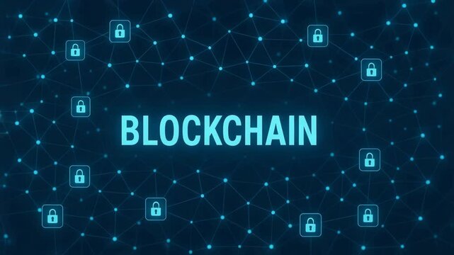 A modern representation of blockchain technology featuring interconnected nodes and secure locks. This image symbolizes security and innovation in digital transactions.