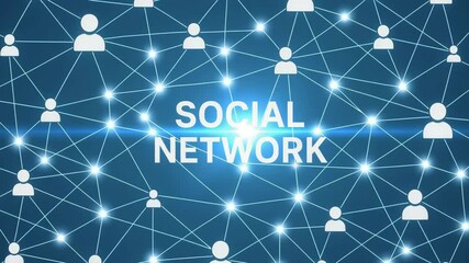 An abstract concept of social networking, featuring interconnected nodes representing individuals, illustrating the dynamics of communication and relationships in the digital age. - Powered by Adobe