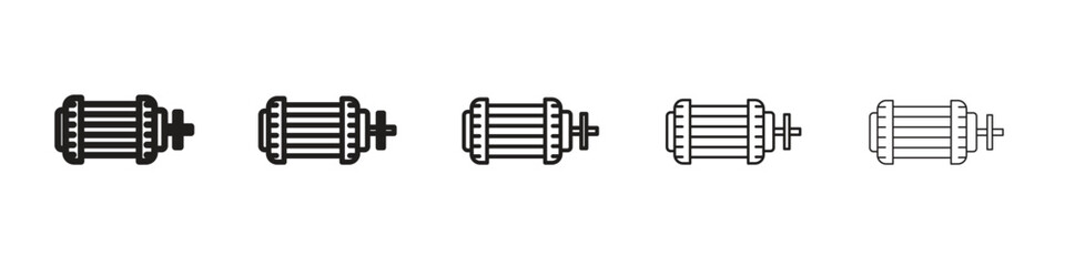 Car alternator icon design in thin editable stroke style for graphic work