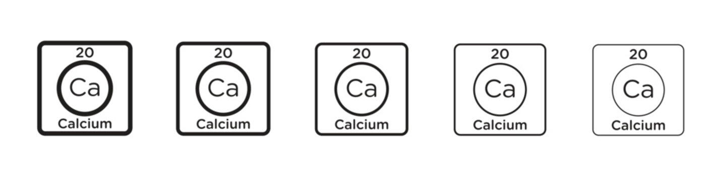 Calcium icon design in thin editable stroke style for graphic work