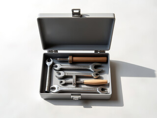 Toolbox with Assorted Tools: Wrenches, Screwdrivers, and More