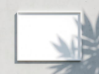 Minimalist White Frame on Concrete Wall