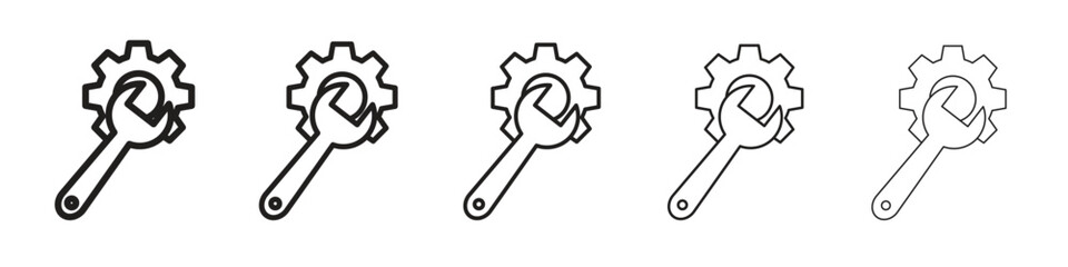 Productivity tools icon design in thin editable stroke style for graphic work