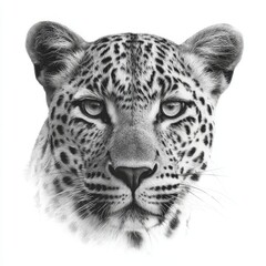 Obraz premium A black and white drawing of a leopard
