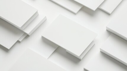 White paper mockup geometric arrangement