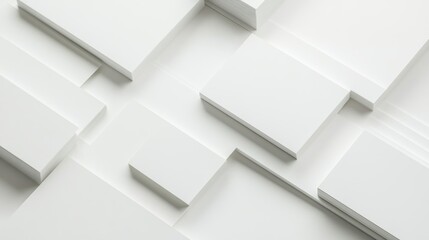 Blank white business card mockup stacks