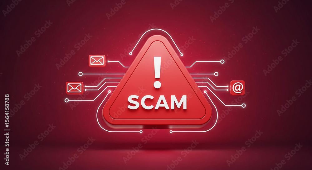 Fototapete red triangular warning sign with 