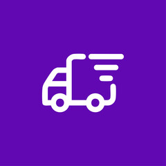 Delivery Truck icon logo flat vector design