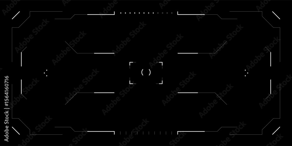Poster futuristic hud game interface with cyberpunk tech overlay and hologram elements. tactical screen wit