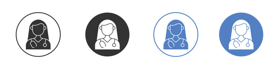 Woman Doctor icon set. for mobile concept and web design.