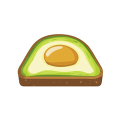 My A Simple flat 2D illustration avocado toast isolated on transparent background, vector, flat design, animation design, simple flat 2D icon, clipart, flat 2D vector